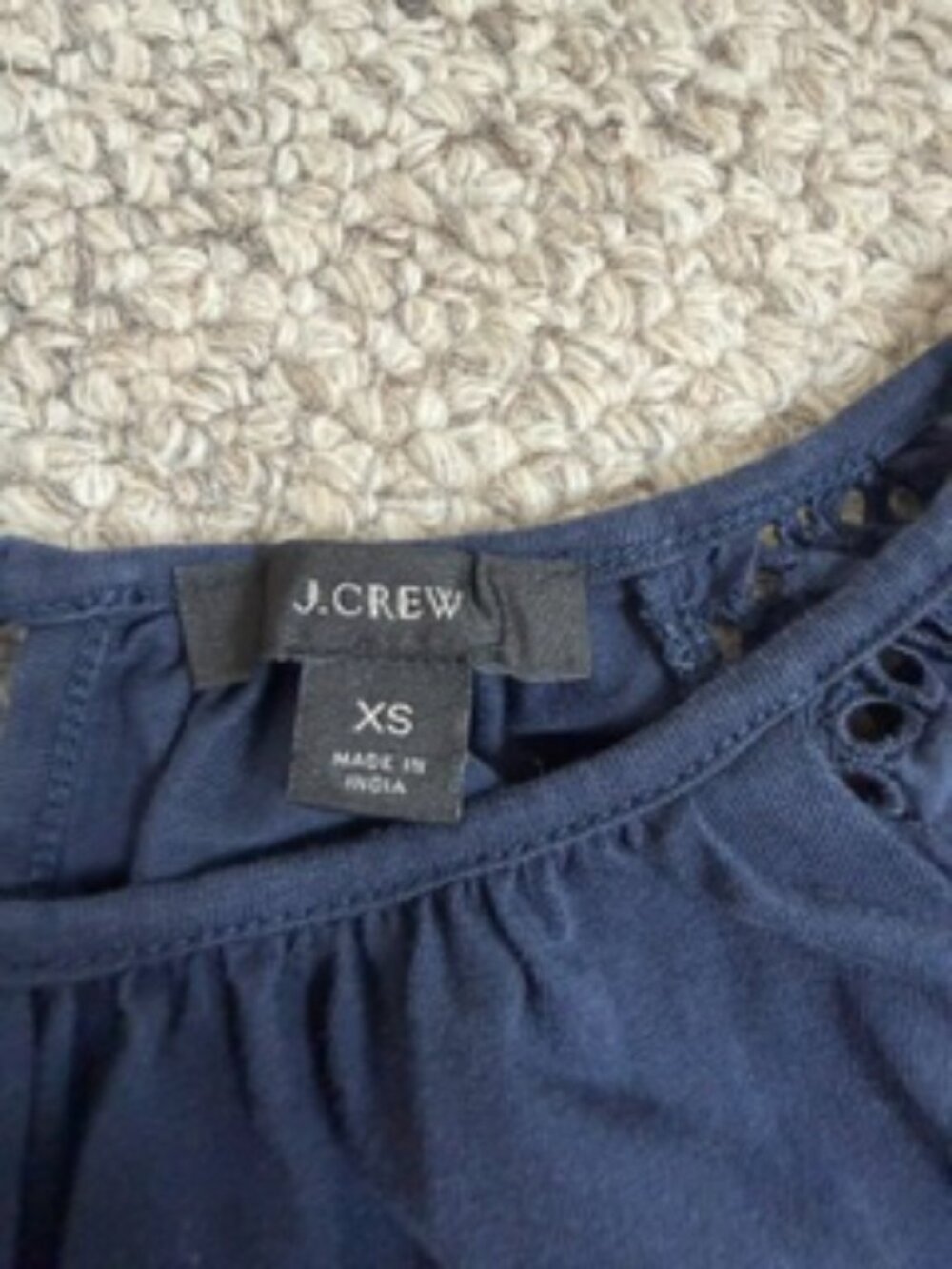 J Crew Navy Blue Top with Cute Sleeve Detail